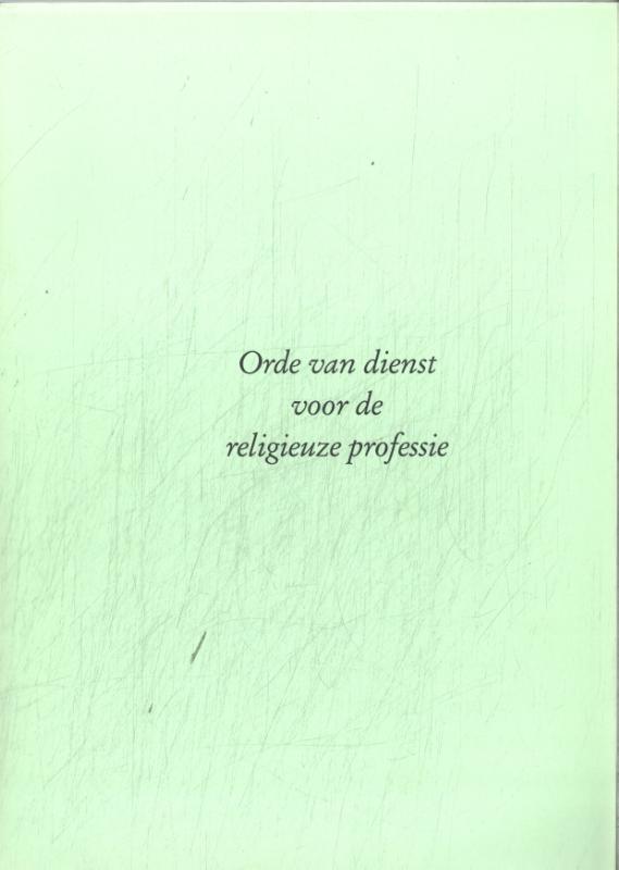 Omslag van boek: Orde van dienst voor de religieuze profetie